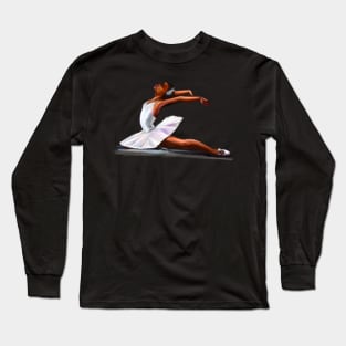 African American ballerina 3 - brown skin ballerina dancing Long Sleeve T-Shirt